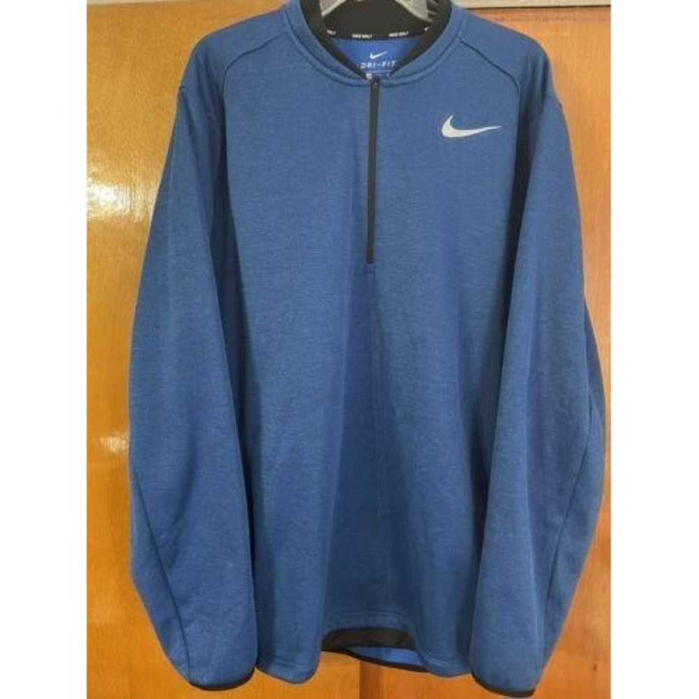 Nike Golf Dri-FIT Men's XXL Blue 1/4 Zip Pullover Performance Golf Sweatshirt